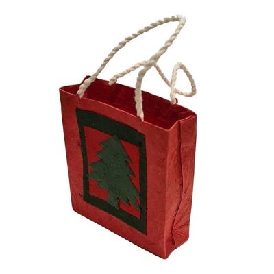 Bolsa de regalo de papel de mora navideña de Vie Naturals, 7x7.4x2cm
