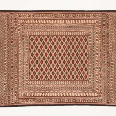Afghan Mushwani Kilim 195x116 Tappeto tessuto a mano 120x200 Motivo geometrico arancione