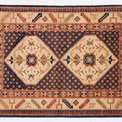 Afghan Chobi Ziegler 153x104 hand-knotted carpet 100x150 beige, oriental, short pile