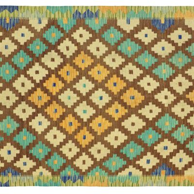 Alfombra afgana Maimana Kilim colorida 194x147 tejida a mano 150x190 Handcraft Orient Room