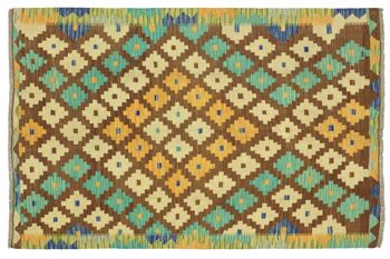 Afghan Maimana Kilim Coloré 194x147 Tapis tissé à la main 150x190 Handcraft Orient Room 1