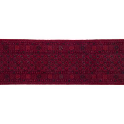 Afghan oriental carpet 292x73 hand-knotted carpet 70x290 runner orange geometric
