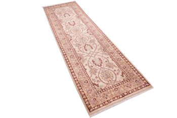 Tapis afghan Chobi Ziegler 289x86 noué main 90x290 tapis de passage beige oriental 3