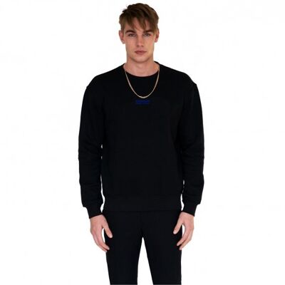 Black sweatshirt blue logo