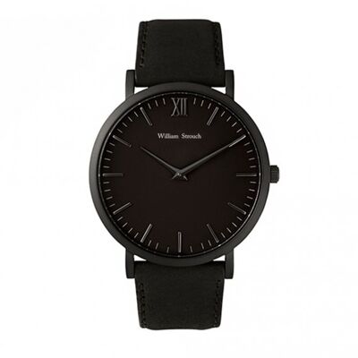 Black leather watch
