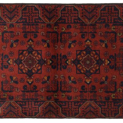 Afghan Khal Mohammadi 122x80 tappeto annodato a mano 80x120 motivo geometrico marrone