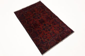 Tapis Afghan Khal Mohammadi 122x80 noué main 80x120 motif géométrique marron 3