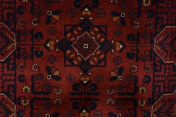 Tapis Afghan Khal Mohammadi 122x80 noué main 80x120 motif géométrique marron 4