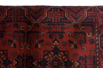 Tapis Afghan Khal Mohammadi 122x80 noué main 80x120 motif géométrique marron 5
