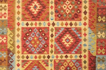 Afghan Maimana Kilim Colorful 204x154 Tapis tissé à la main 150x200 Beige Motif Géométrique 3