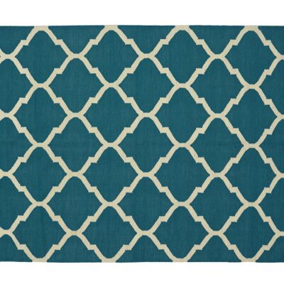 Kilim 270x170 hand-woven carpet 170x270 blue ornaments handwork Orient room