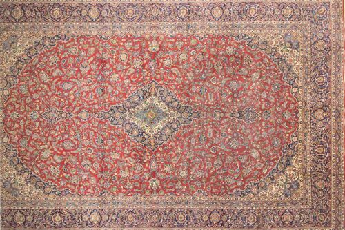 Perser Perserteppich Antik 613x392 Handgeknüpft Teppich 390x610 Rot Orientalisch