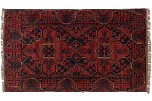 Afghan Khal Mohammadi 123x72 Handgeknüpft Teppich 70x120 Braun Geometrisch Muster
