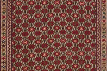 Tapis tissé à la main Afghan Mushwani Kilim 185x125 130x190 motif géométrique rouge 5