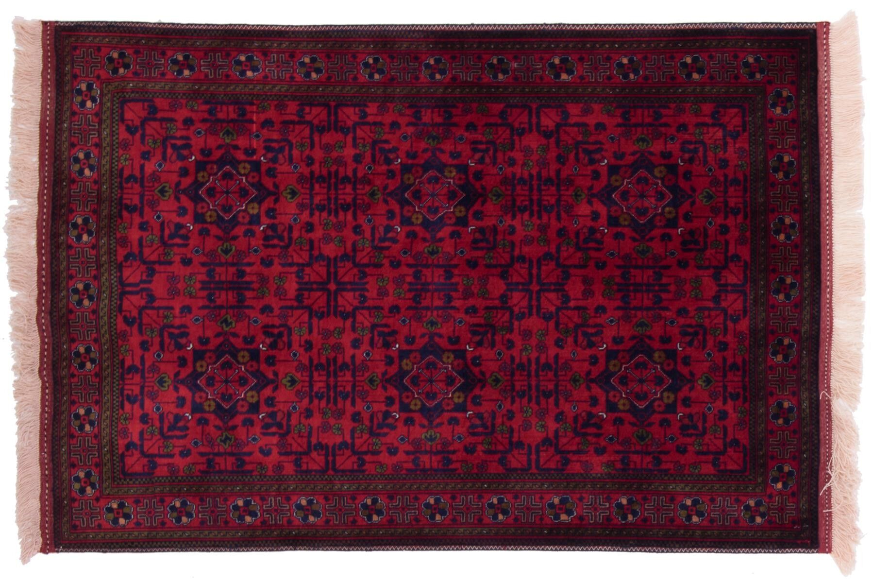 Afghan Belgique Khal Mohammadi 147x99 hand-knotted carpet 100x150 Brown Geometric