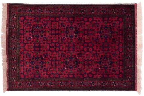 Afghan Belgique Khal Mohammadi 147x99 Handgeknüpft Teppich 100x150 Braun Geometrisch