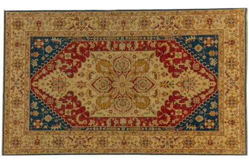 Afghan Chobi Ziegler 294x177 Handgeknüpft Teppich 180x290 Beige Geometrisch Muster