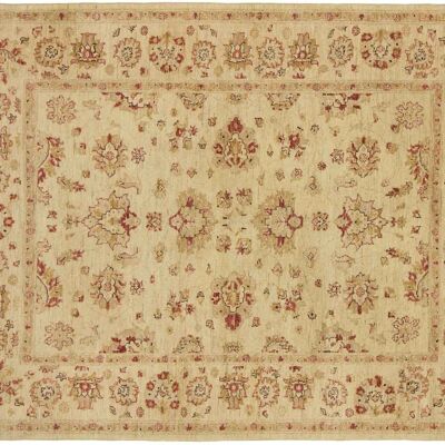Afghan Chobi Ziegler 197x149 hand-knotted carpet 150x200 beige, oriental, short pile