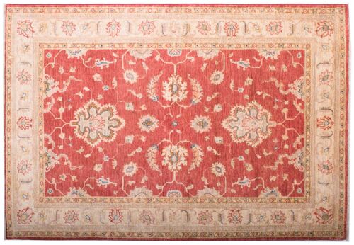 Afghan Feiner Chobi Ziegler 181x125 Handgeknüpft Teppich 130x180 Rot Orientalisch