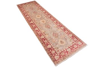 Tapis Afghan Chobi Ziegler 296x85 noué main 90x300 tapis gris oriental 2