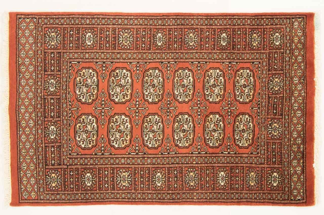 Pakistan Silk Touch 120x75 Handgeknüpft Teppich 80x120 Orange Orientalisch Kurzflor