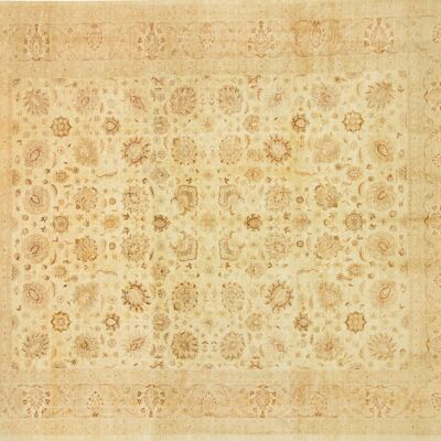 Afghan Chobi Ziegler 439x368 hand-knotted carpet 370x440 beige flower pattern short pile