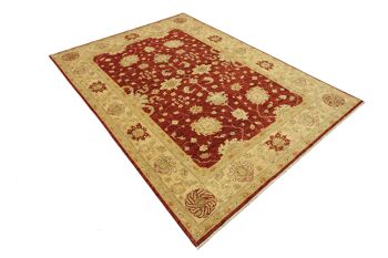 Afghan Chobi Ziegler 280x207 Tapis noué main 210x280 Rouge Floral Pile Courte Orient 3