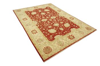 Afghan Chobi Ziegler 280x207 Tapis noué main 210x280 Rouge Floral Pile Courte Orient 4