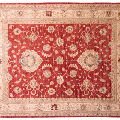 Tapis Afghan Feiner Chobi Ziegler 241x191 noué main 190x240 motif fleur rouge