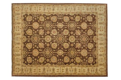 Afghan Chobi Ziegler 263x191 Handgeknüpft Teppich 190x260 Beige Orientalisch Kurzflor