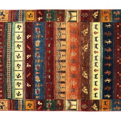 Nómadas afganos Ziegler Khorjin 192x124 alfombra anudada a mano 120x190 borde rojo