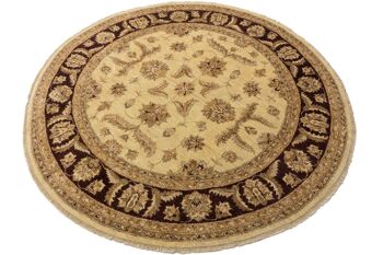 Tapis Afghan Chobi Ziegler 212x213 noué main 210x210 carré beige 3