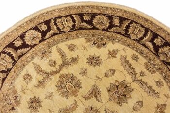 Tapis Afghan Chobi Ziegler 212x213 noué main 210x210 carré beige 5