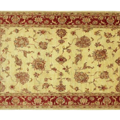 Afghan Chobi Ziegler 233x171 tappeto annodato a mano 170x230 beige floreale pelo corto Orient