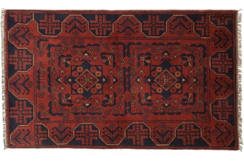 Afghan Khal Mohammadi 121x74 Handgeknüpft Teppich 70x120 Braun Geometrisch Muster