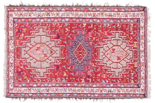 Perser Seidensoumakh 151x99 Handgewebt Teppich 100x150 Mehrfarbig Orientalisch