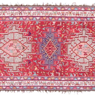 Persian silk soumakh 151x99 hand-woven carpet 100x150 multicolored oriental