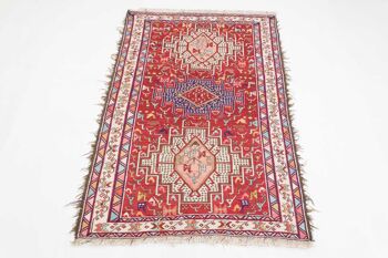 Tapis persan en soie soumakh 151x99 tissé main 100x150 multicolore oriental 2