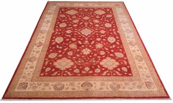 Tapis Afghan Feiner Chobi Ziegler 349x241 noué main 240x350 motif fleur beige 2