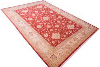 Tapis Afghan Feiner Chobi Ziegler 349x241 noué main 240x350 motif fleur beige 4