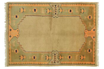 Tapis Gabbeh 251x185 noué main 190x250 motif animal beige tapis d'Orient à poils courts 1