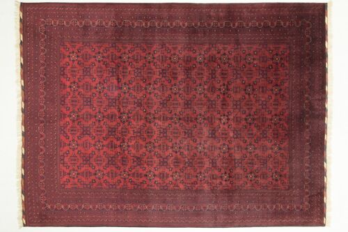 Afghan Belgique Khal Mohammadi 393x294 Handgeknüpft Teppich 290x390 Rot Geometrisch