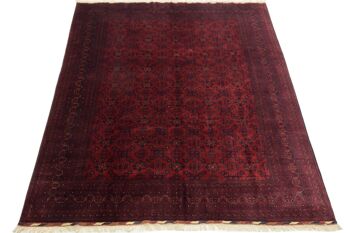 Tapis Afghan Belgique Khal Mohammadi 393x294 noué main 290x390 rouge géométrique 2