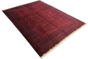 Tapis Afghan Belgique Khal Mohammadi 393x294 noué main 290x390 rouge géométrique 3