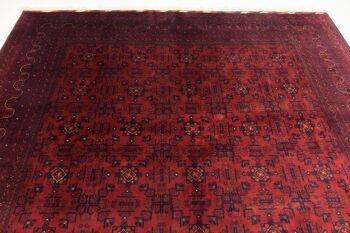 Tapis Afghan Belgique Khal Mohammadi 393x294 noué main 290x390 rouge géométrique 4