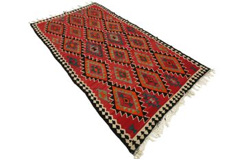 Tapis persan kilim 292x165 tissé main 170x290 motif géométrique rouge artisanat 4