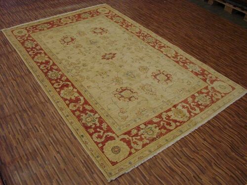 Afghan Chobi Ziegler 246x161 Handgeknüpft Teppich 160x250 Beige Orientalisch Kurzflor