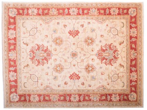 Afghan Feiner Chobi Ziegler 197x150 Handgeknüpft Teppich 150x200 Rot Blumenmuster