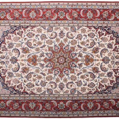 Alfombra persa Isfahan 227x151 anudada a mano 150x230 multicolor, oriental, pelo corto