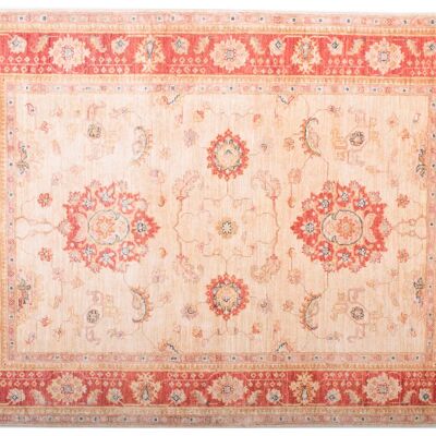 Afghan Feiner Chobi Ziegler 166x125 Handgeknüpft Teppich 130x170 Beige Blumenmuster